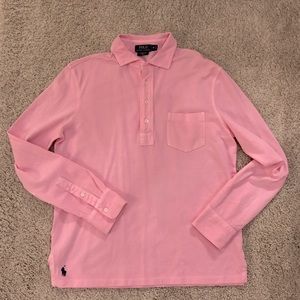 Men’s polo long sleeve pink
